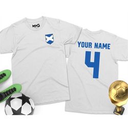 scotland football shirt | men women kids | scottish world football cup | custom name & number personalised tshirt world