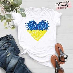 Peace In Ukraine Shirt, Ukraine Shirt Heart, Stop War T-Shirt, No War Tee, Support Ukraine Shirt, Ukraine Flag Shirt, St