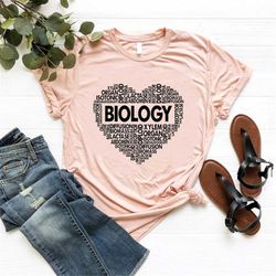 Biology Heart Shirt, Biology Teacher Gift, Science Teacher Shirt, Biology Lover Shirt Gift, Biologist Shirt, Scientist G