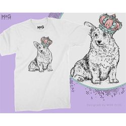Queen Corgi Dog T-Shirt | Platinum Jubilee | Queen's Dog Crown Funny Jubilee Street Gift Party for Kids/Adults Unisex Ju