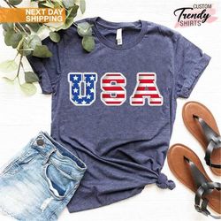 USA Shirt, Fourth of July Gift for American Women and Men, American Flag T-shirt, 4th of July Shirt, Memorial Day Shirt,