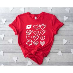 Cute Heart Shirts, Valentines Day Gift for Her, Valentine's Day Shirt, Love Shirt, Cute Valentines Day Shirt, Couple Shi