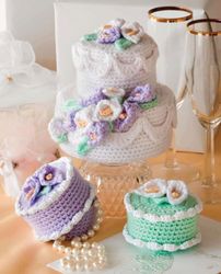 Crochet Trinket Storage Boxes in the Shape of a Cake - pattern instructions Digital PDF - Gift Ideas