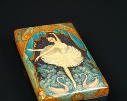 Ballerina lacquer box for Order hand-painted ballet Swan Lake painting