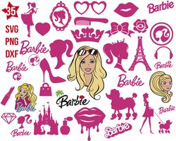 Barbie doll svg, Barbie pink svg, Barbie dress svg, Barbie shoes svg png