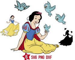 Disney Birds White Snow svg,  Snow White Evil Queen svg, Snow White Dwarf svg png