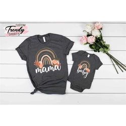 Mama Baby Matching Set, Mama Baby Shirt, Mama T shirt, Mini Youth, New Mom Gift, Baby and Mama, Mothers Day Gift, Gift F