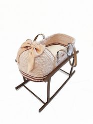 MYBASSINET Handmade Moses Basket in Luxurious Design| Enhance Baby Shower Photos