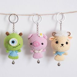 Crochet pattern, Keychain Crochet Pattern Bundle, Mini Dolls,  Amigurumi, Easy Tutorial Mini Miniature Keyring, Gift
