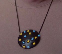 Meteorite Handmade Polymer Clay Pendant Black Pendant Jewelry Necklace Woman