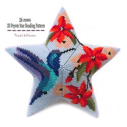 Hummingbird -  Beaded Star / Seed Bead Pattern / Beading PDF Pattern
