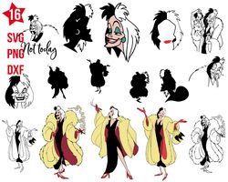 Cruella de Vil svg, Disney villains svg, disney bad girls svg