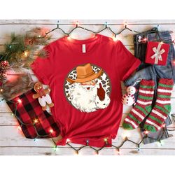 Cowboy Santa Tshirt,Howdy Retro Santa Shirt,Christmas Santa Vibes,Family Christmas Shirts,Country Christmas,Western Chri