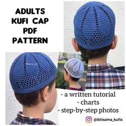 Crochet kufi hat for men pattern for beginners