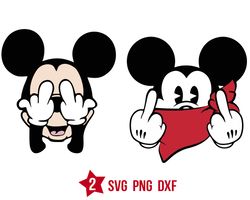 Mickey fuck you svg, mickey mouse face svg png