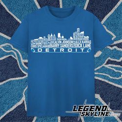 Detroit L Football Team All Time Legends, Detroit City Skyline shirt