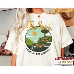 The Shire Shirt, Distressed Fantasy Merch,  Bookish Shirt, Hobbit Poster, Lord of the Ring T-Shirt, Lotr Tee,Tolkien Fan