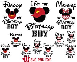 disney birthday boy svg, Dad of the birthday boy svg, happy birthday mickey svg png