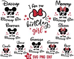 disney birthday girl svg, Mom of the birthday girl svg, happy birthday Minnie svg png