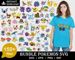 150 file pokemon bundle svg, Digital Download