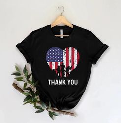 Memorial Day Shirt, Thank You Veterans Shirt, Patriotic American Flag Shirt, Army Shirt, Heart Memorial Day Shirt