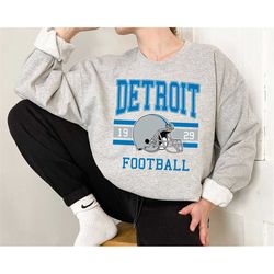 Detroit Football Sweatshirt, Vintage Style Detroit Football Crewneck Sweatshirt, American Football Shirt, NFL Shirt, Sun