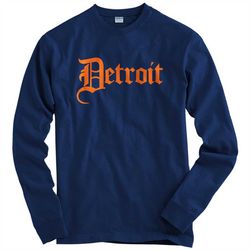 LS Detroit T-shirt - Gothic Long Sleeve Tee - Men  S M L XL 2x 3x 4x - Detroit Tee