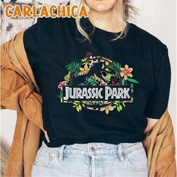 Jurassic Park Floral Tropical Fossil Logo Graphic Shirt, Jurassic Park  Sweatshirt, Disney Family Trip Unisex T-Shirt Ho