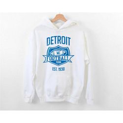 Detroit MI Football Hoodie, Detroit Football Team Vintage Sweatshirt,  American Football Hoodie, Men Women Football Shir