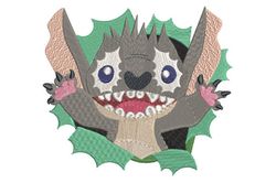Adorable Surprise Monster Embroidery Design - Get Your Cute Monster Today!, Cute Animal