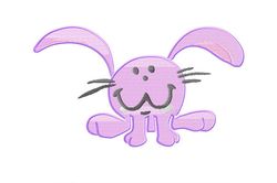 Smiling Bunny Embroidery Design - Cute and Cheerful Bunny Motif, Cute Animal
