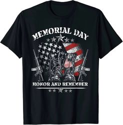 American Flag T-shirt, Usa Flag T-shirt, Memorial, Patriotic Design, Memorial Day Remember And Honor T-shirt, Memorial D