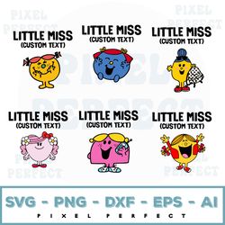 Customizable Little Miss & Mr Svg, Little Miss Svg, Little Miss Custom Svg, Mr. Men Inspired Svg, Custom Svg, Personaliz