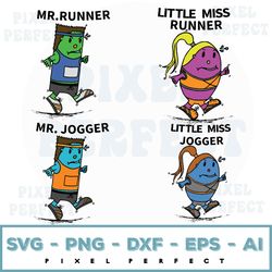Mr. Runner Or Little Miss Jogger Svg, A Customisable Mr Men Inspired Svg