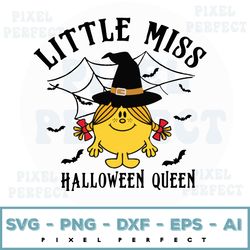 Little Miss Halloween Queen Svg, Halloween Svg, Fall Svg, Little Miss Svg, Halloween Sublimation Digital Download