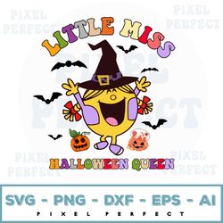 Little Miss Halloween Queen Svg, Halloween Svg, Fall Svg, Little Miss Svg, Girl Kids Halloween Svg, Sublimation Design D