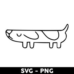 Long Dog Outline Svg, Dog Svg, Bluey Svg, Bluey Dog Svg, Cartoon Svg - Digital File
