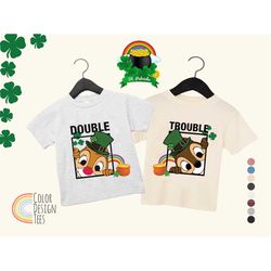 Chip and Dale St Patrick Day shirt, Double Trouble Shirt, Shamrock Shirt, Saint Patrick's Day Tee, Disney Vacation shirt