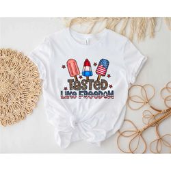 Tasted Like Freedom Shirt, Independence Day T-shirt, Ice Creams Taste Like Freedom T-Shirt, US Flag Tee, Retro Trendy Sh