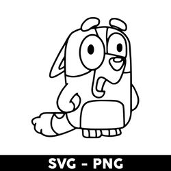 Penguin Bingo Outline Svg, Bingo Svg, Bluey Svg, Bluey Dog Svg, Cartoon Svg - Digital File