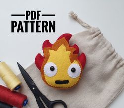 DIY Calcifer ornaments pattern anime    patterns felt PDF