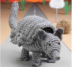 armadillo crochet pattern - stuffed toy vintage patterns pdf instant download