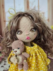 Handmade crochet amigurumi doll toy