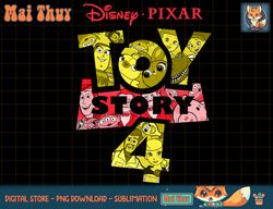Disney Pixar Toy Story 4 Logo Halftone Characters T-Shirt copy png