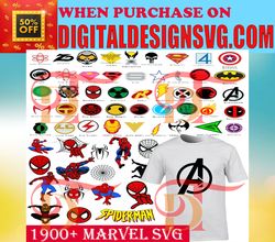 1900  Marvel Mega Bundle SVG, Superhero Friends Svg Bundle Cut File, Avenger Svg Cut File