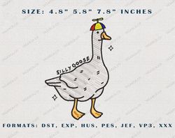 Silly Goose Embroidery Design, Silly Goose Embroider Design, Funny Animal Embroidery File, Trending Embroidery Design
