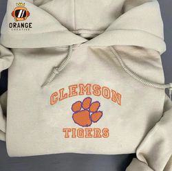 NCAA Clemson Tigers Embroidered Sweatshirt, Clemson Tigers Embroidered Shirt, Embroidered Hoodie, Unisex T-shirt