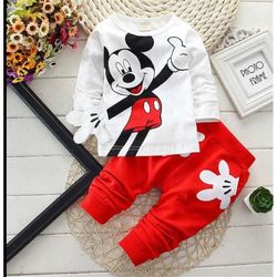 Kids Mickey Mouse Boy or Girl Clothes Infants Children's Spring Clothing Outfits