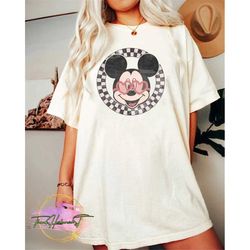 Checkered Mickey Shirt, Retro Disney Comfort Colors Shirt, Magic Kingdom Shirt, Disneyland Trip 2023, Disney Vacation Sh