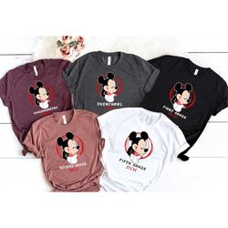 Custom Name Disney  Kindergarten Preschool First Second Grade Shirt, Mickey Mouse Shirt, Disney Teacher Shirt, Personali